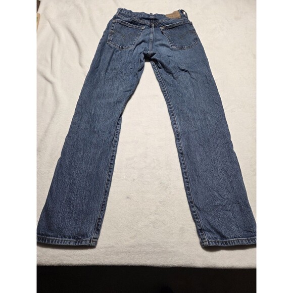 Levis 501 Jeans Womens Straight Classic Dark Wash Stretch Denim Button Fly 25x30 - Picture 5 of 13